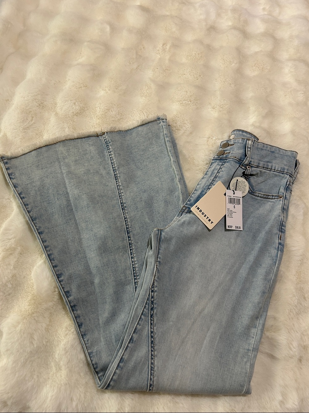 Industry Republic Clothing Light Wash Flare Jeans - Women's High-Rise Wide Leg - Picture 5 of 17